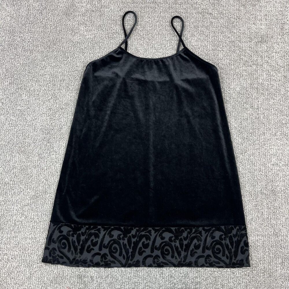 Natorious Top Womens 1X Black Velour Velvet Tunic Tank Whimsigoth Boho Goth
